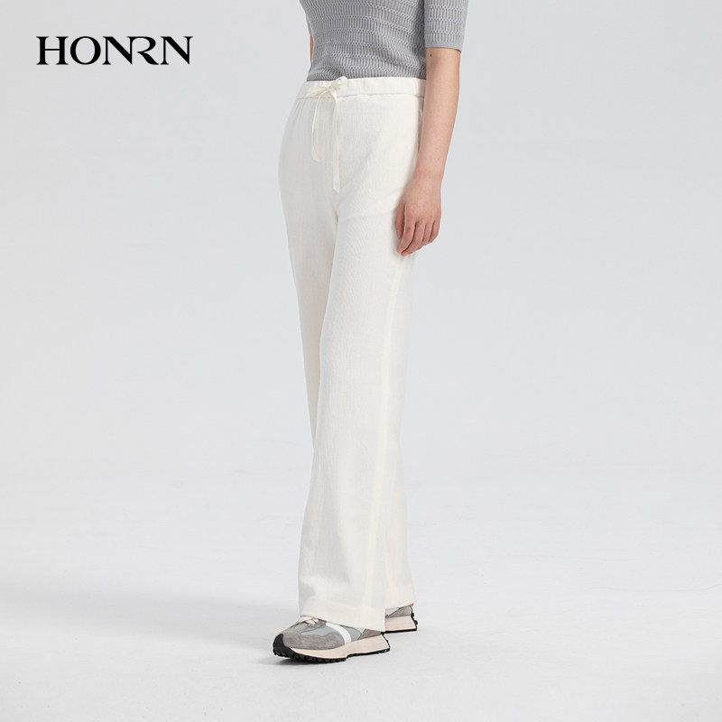 HONRN/红人白色长裤子宽松显瘦棉直筒阔腿休闲裤女早秋HH33OK007,女装/女士精品,卫裤,淘宝优惠券,粉丝福利购,淘宝优惠卷