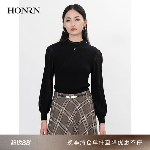 HONRN/红人高领羊毛衣针织衫上衣
