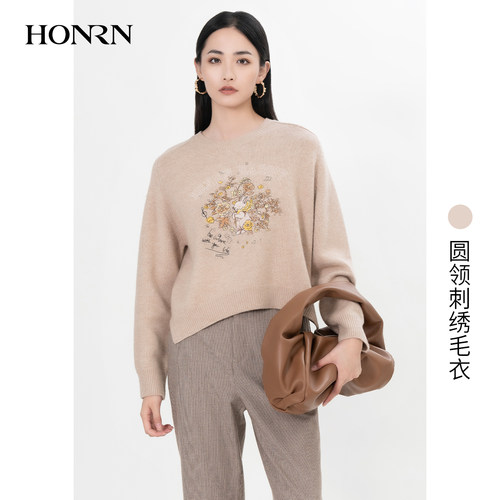 红人秋冬宽松显瘦羊毛针织衫女