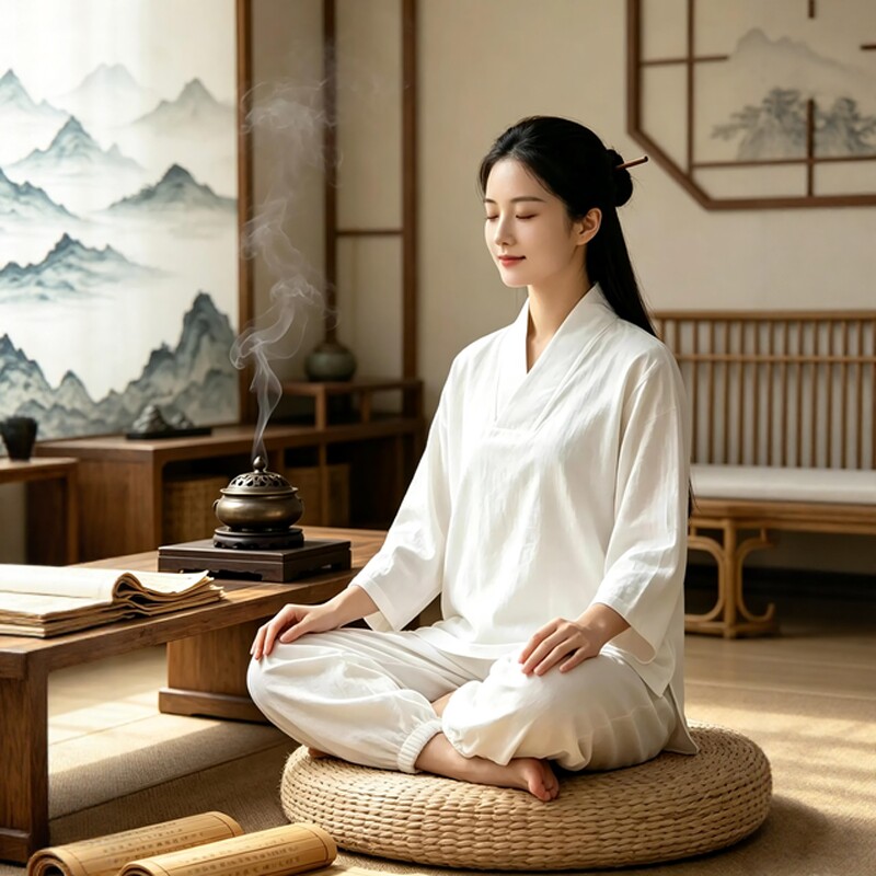 秋季禅意佛系禅修居士服女装寺院修行高级禅服女套装练功太极服男