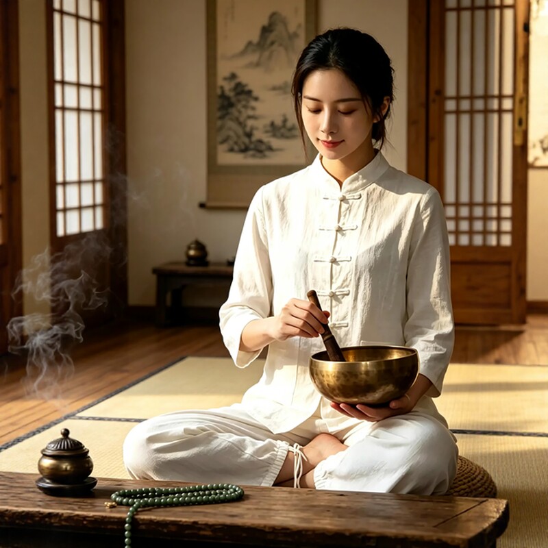 春秋长袖修行居士禅服女套装佛系禅意女装中国风唐装打坐疗愈服男