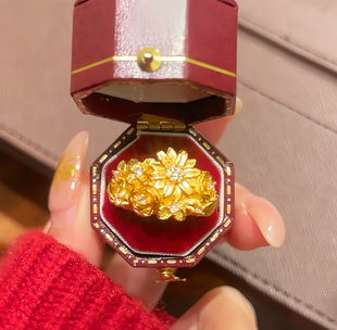 古法镶钻繁花锦簇戒指