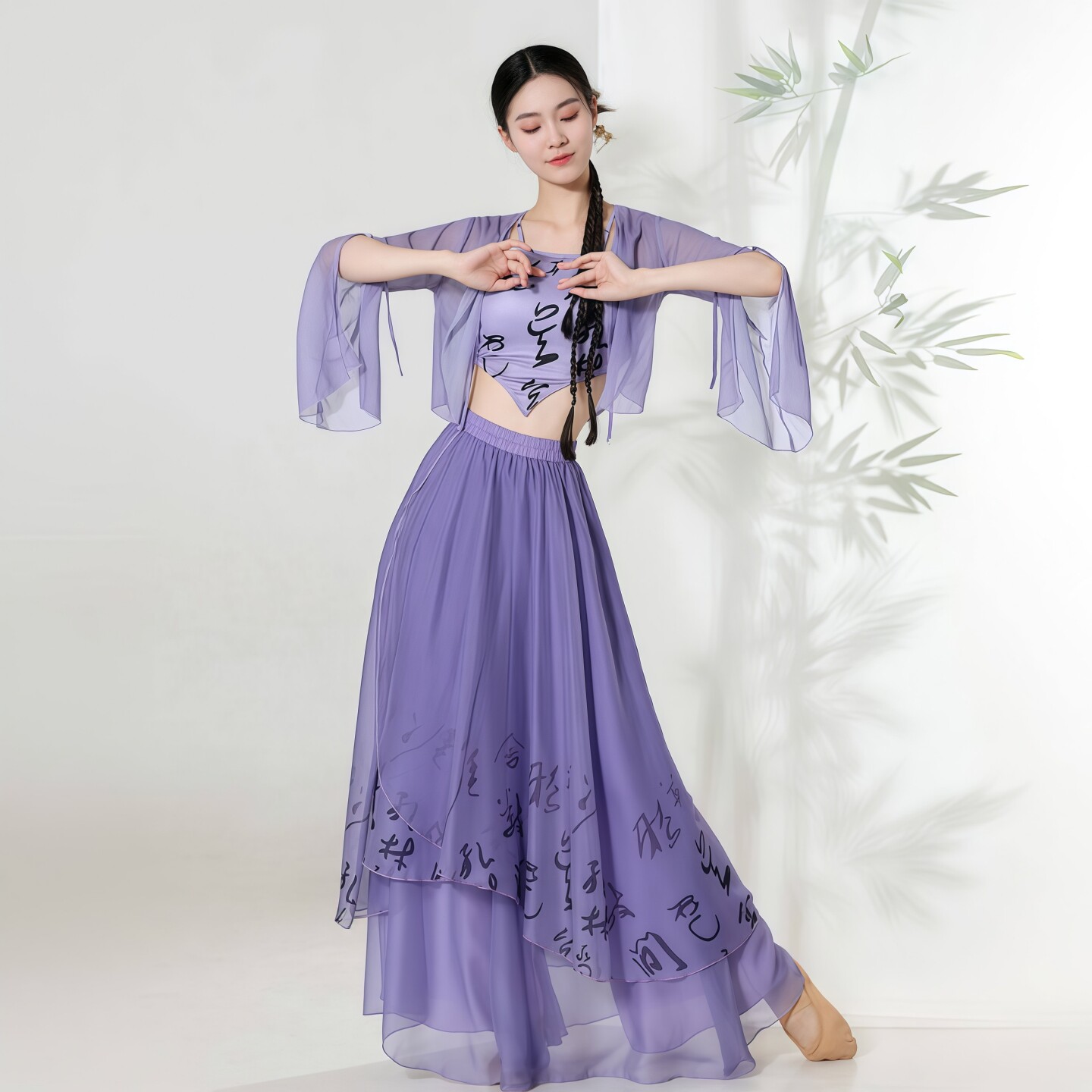 飘逸中式古典舞练功演出服套装图片
