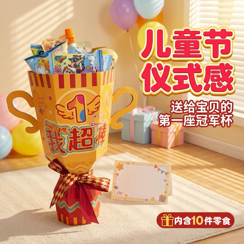 网红正版蜡笔小新儿童杯混合零食大礼盒生日毕业季礼物送同学