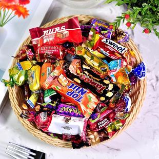 巧克力糖果500克 俄罗斯进口多种口味混合糖果混装 袋 包邮
