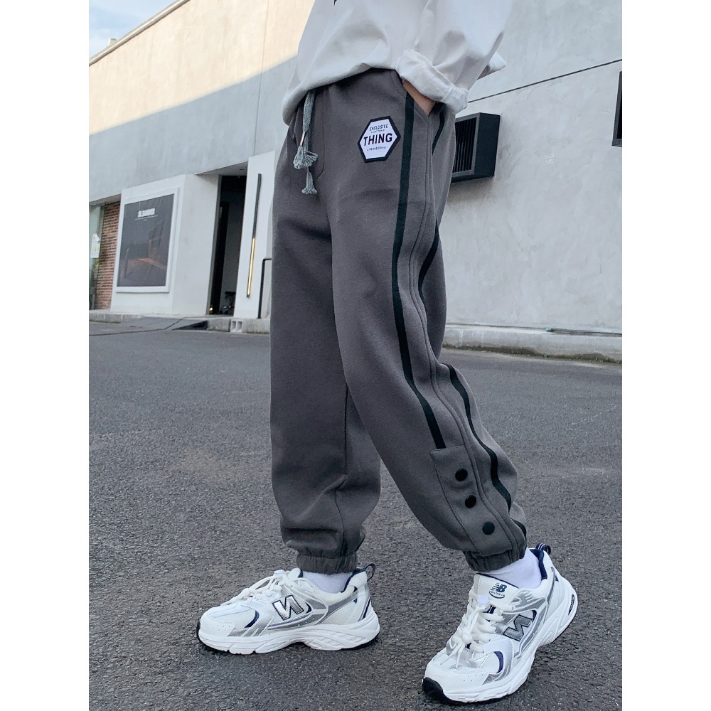 男童加绒卫裤秋冬百搭加厚休闲裤