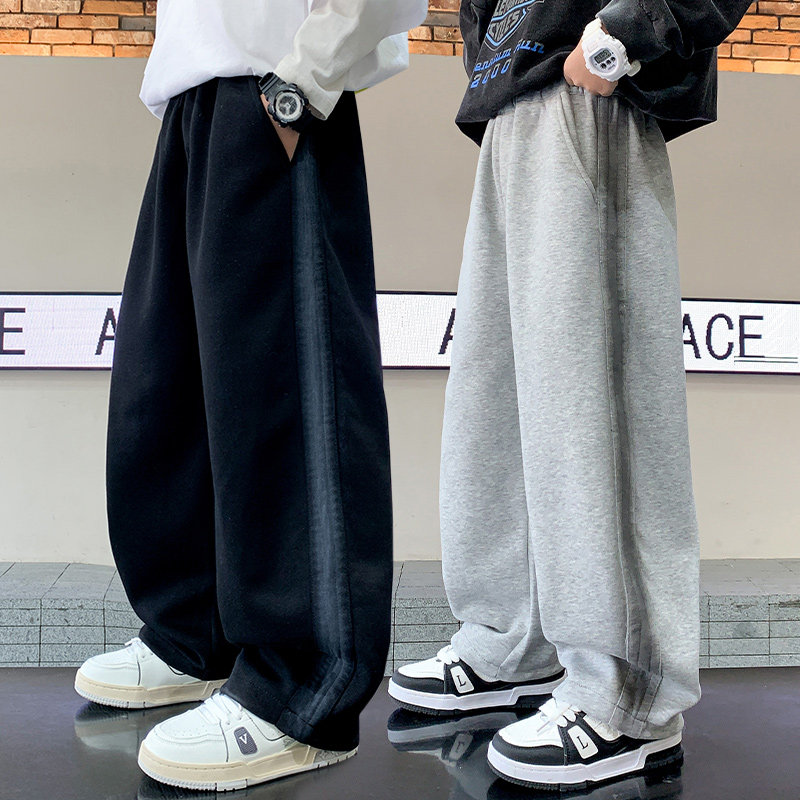 男童休闲裤子春秋款2025新款中大童男孩宽松卫裤儿童运动冬季长裤