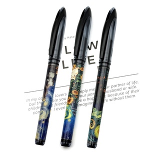 日本uni三菱UBA188签字笔梵高抽象油画DIY黑色水笔黑科技中性笔