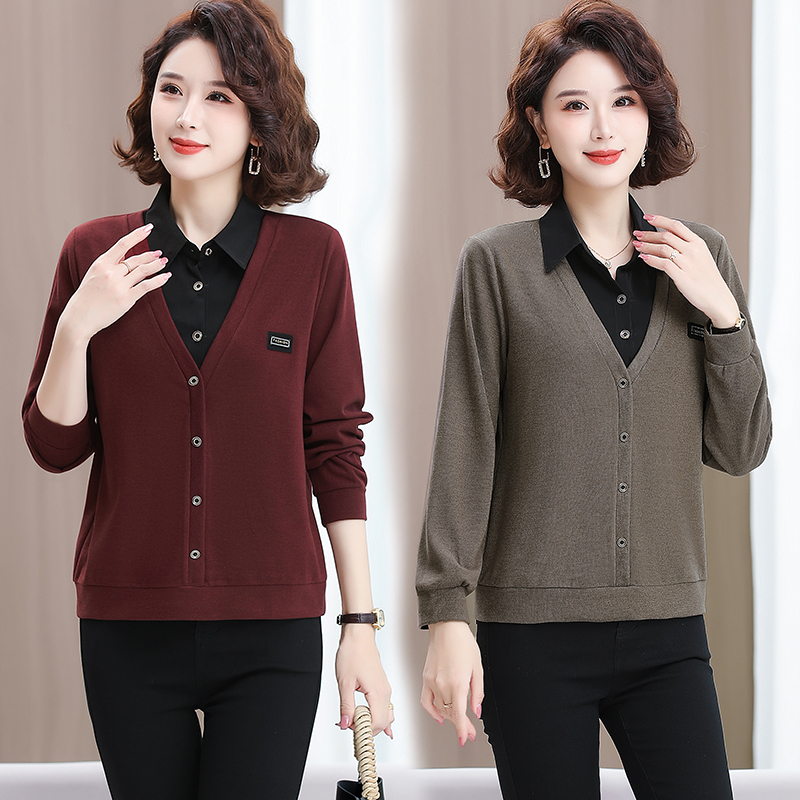 2025年秋季新款气质假两件衬衫领