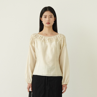 复古甜美花式 灯笼袖 上衣女 PUT天丝修身 SIMPLY