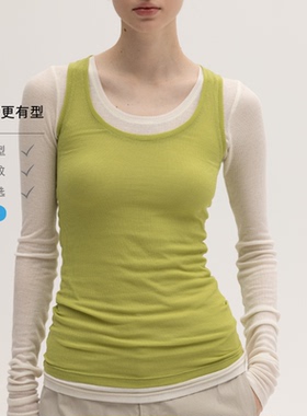 SIMPLY PUT「纸片人专属推荐」修身版型U领内穿外搭彩色叠穿背心