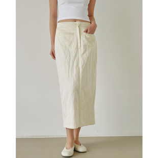 SIMPLY 半裙女 PUT金属丝优雅后开衩简约气质通勤直筒修身