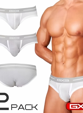 GX3三角男士白色纯棉舒适简约透气低腰男内裤1条装