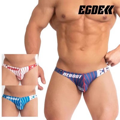 现货绝版正品EGDE前卫吸睛条纹弹力光滑男三角内裤Reboot系列3603