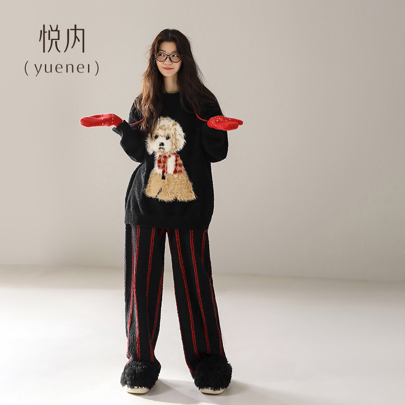 【商场同款】悦内女士半边绒睡衣