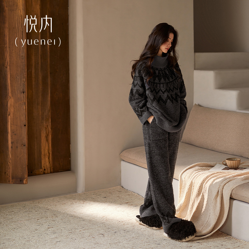 【商场同款】悦内女士半边绒睡衣