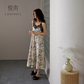 冰丝性感复古蕾丝 莫代尔吊带夏款 悦内带胸垫一体睡裙女款 睡衣夏季