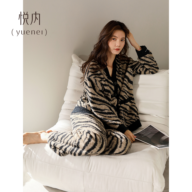 【商场同款】悦内女士半边绒睡衣