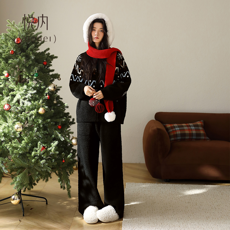 【商场同款】悦内女士半边绒睡衣