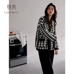秋冬季 悦内睡衣女款 珊瑚绒加绒加厚法兰绒家居服冬天可外穿千鸟格