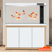 迪顺水族2025年新款 智能落地客厅超白玻璃免换水中型金鱼缸水族箱