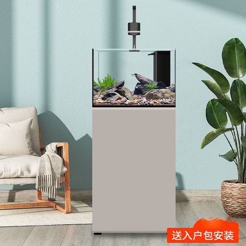 新款超白玻璃底滤方缸兰寿金鱼缸