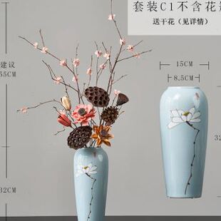 饰客厅花束干花禅意插花大束品 新厂促新中式 花艺干莲蓬天然假花装