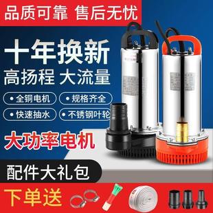 12V24V48V60V直流潜水泵抽水泵家用刷车电瓶电动车高扬 上海人民