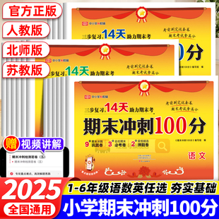 2025新版期末冲刺100分一二三年级四年级五六年级上下册语文数学英语试卷测试卷全套人教北师苏教版小学期末冲刺一百分真题试卷子