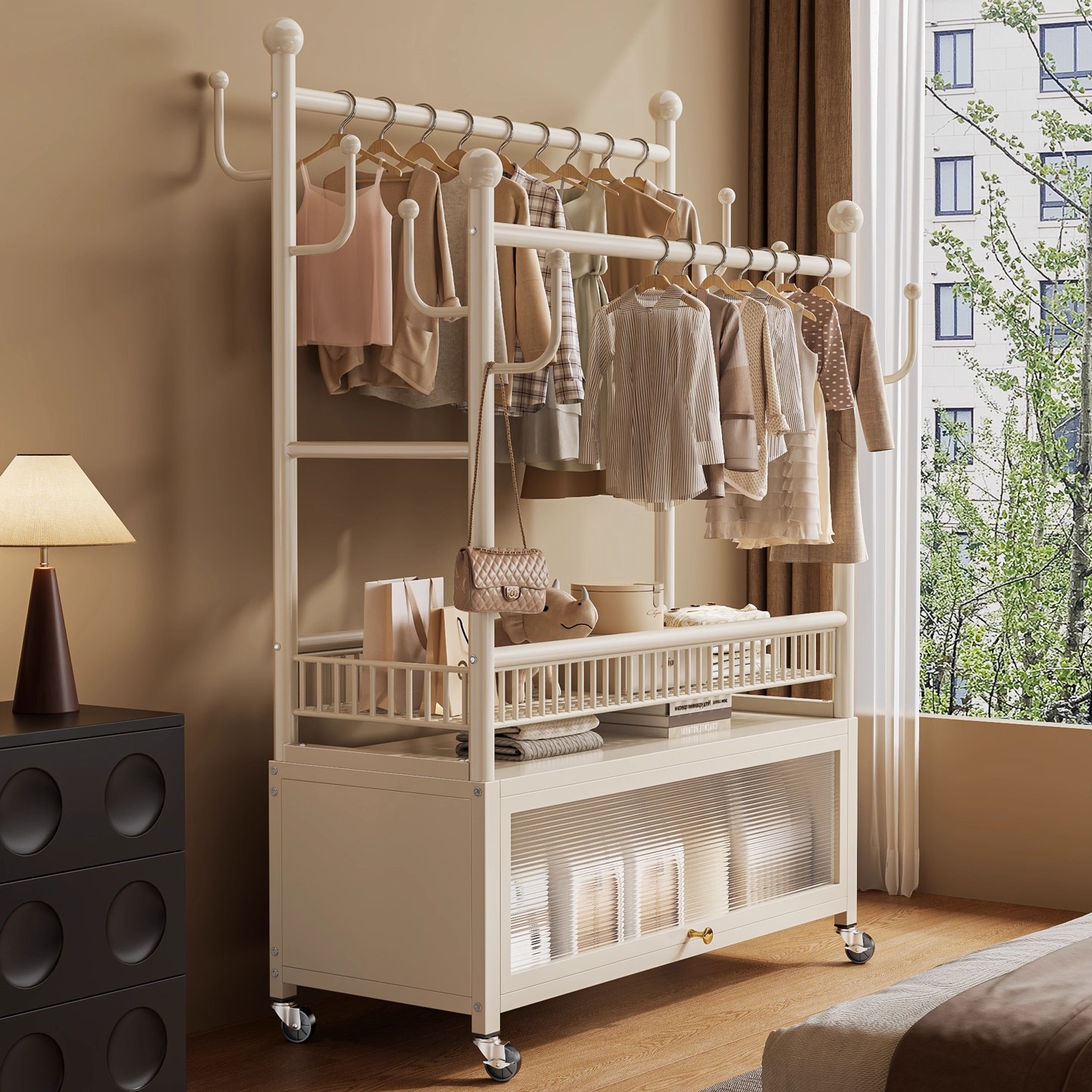 挂衣架落地卧室内家用移动收纳