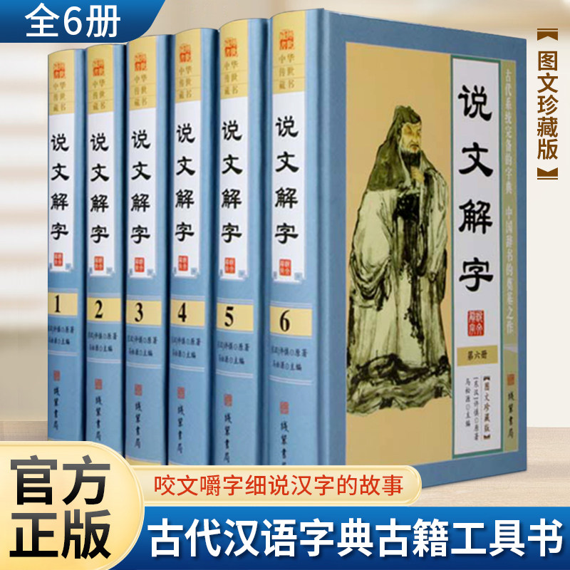 说文解字(6册) 语言文字图解说文解字注部首通论许慎说文解字详解部首段玉裁注咬文嚼字中华藏书文字汉字研究工具书