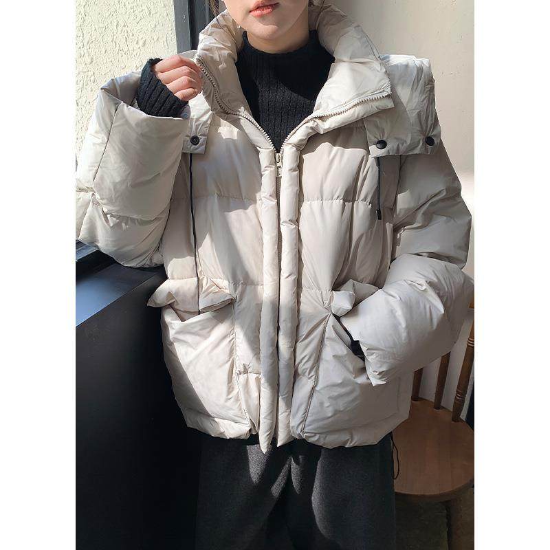 WEIYI 暖心宝贝 4色白鸭绒泡芙连帽羽绒服女保暖冬季外套面包服