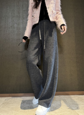 Sorrytin丝毫不夸张 看一眼就爱上 休闲的大牌感丝羊毛镰刀阔腿裤