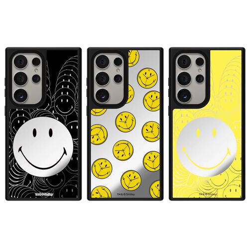 Smiley黄色笑脸涂鸦三星S26Ultra手机壳磁吸Magsafe适用SamsungS25u镜面S24Ultra防摔s23+/s25plus保护套
