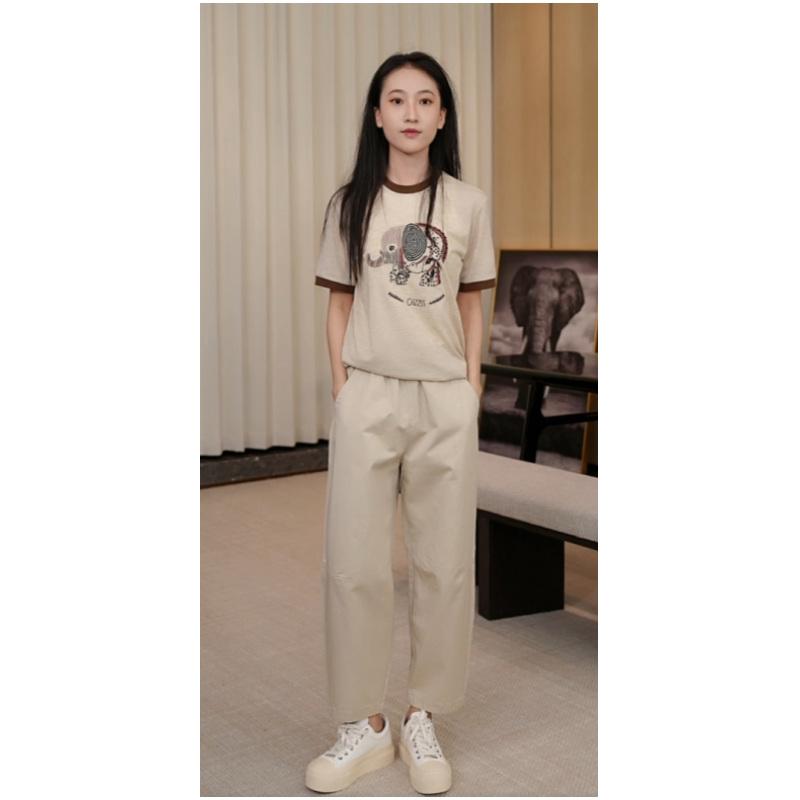 【妍妍粉丝专享】2025春夏新款松紧腰休闲裤ONKC395024562