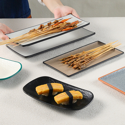 密胺长方形盘子仿瓷餐厅日式菜盘