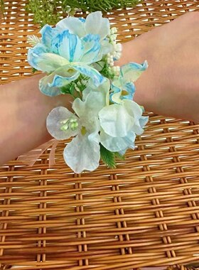 儿童舞蹈表演彩色花朵手腕花女孩节日森系山茶手环幼儿61活动手花