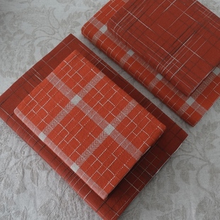 a5书衣书套手工经典格子a6笔记本手账本红色布面日系高档棉麻书皮