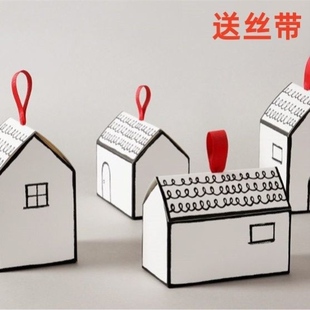 创意小房子包装盒牛轧糖饼干糖果盒回礼婚礼喜糖礼物纸盒烘焙包装