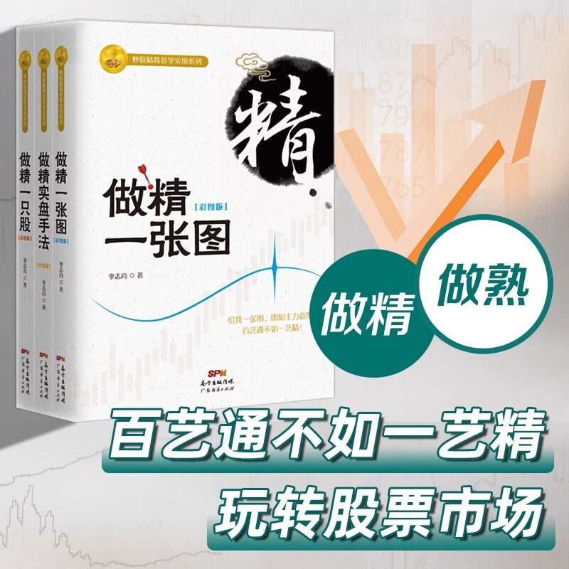 炒股牛股成交量 3本套装 做精一只股+做精一张图+做精实盘手法李志尚著 新手入门炒股从零开始学炒股的智慧股票操控学炒股指标公式