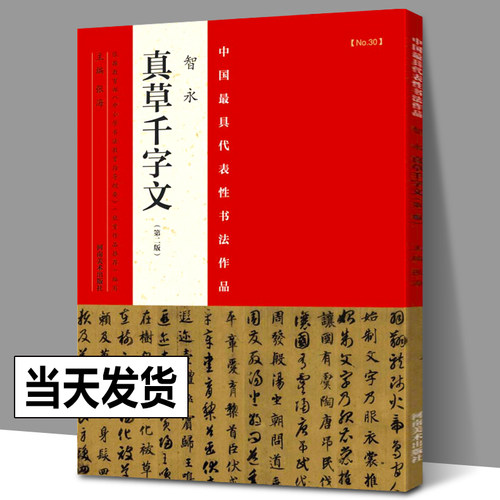 智永真草千字文 整张折页智勇楷书草书千字文全文中国zui具代表性书法作品张海编真草千字文书法作品毛笔书法临摹字帖河南美术出版