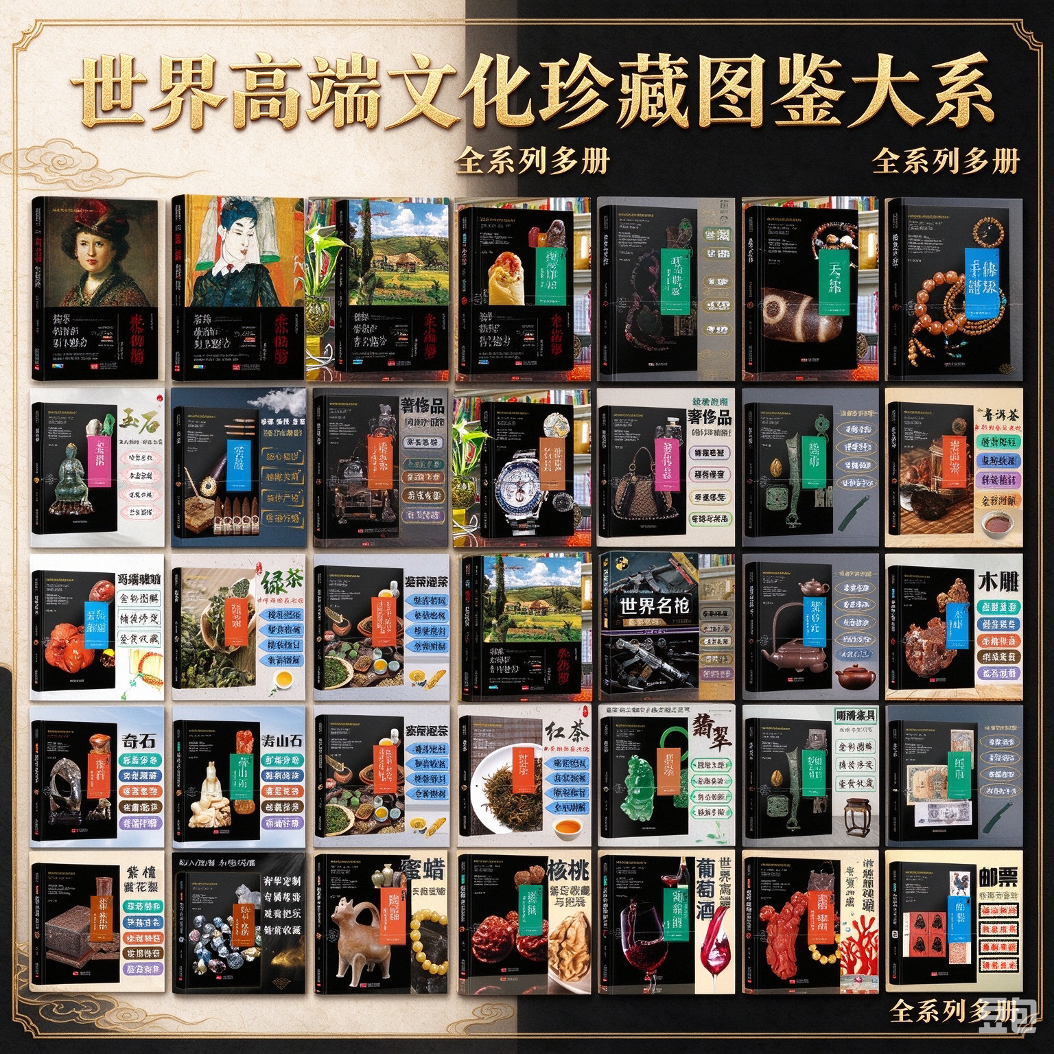 珍藏图鉴大系 宝石收藏翡翠佛珠手链和田玉红茶绿茶玛瑙琥珀珠宝明清家具纸币收藏与鉴赏伦勃朗米开朗基罗塞尚毕沙罗天珠艺术书籍