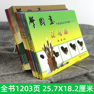 学国画中国画技法普及教材 花鸟集+山水集+动物花果虫草荷花果蔬写生表现技法写意水墨临摹新手成人基础入门步骤教学书籍