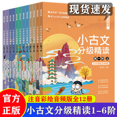 小古文分级精读全12册我的第一套文言通识读本文言宝藏课第一二三四五六阶送配套习题册助理大语文小古文分阶阅读精练