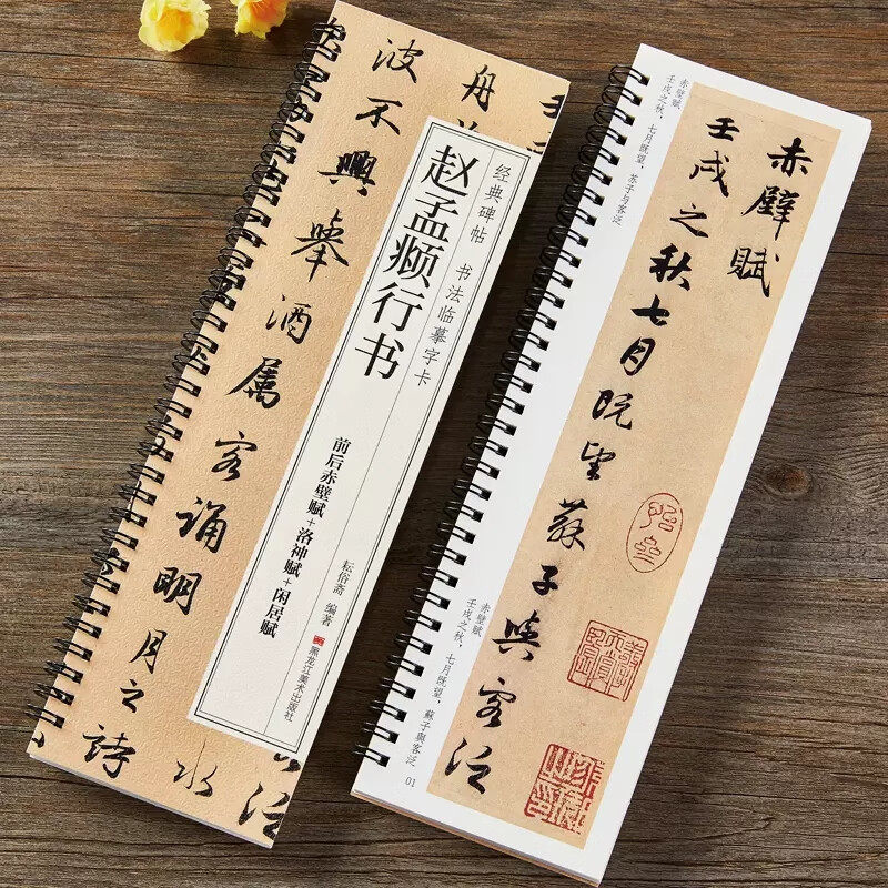 单本赵孟頫 前后赤壁赋洛神赋闲居赋三帖行书 毛笔书法字帖 赵孟頫赵体 经典碑帖书法临摹字卡近距离原大版附简体旁注赵孟頫行书