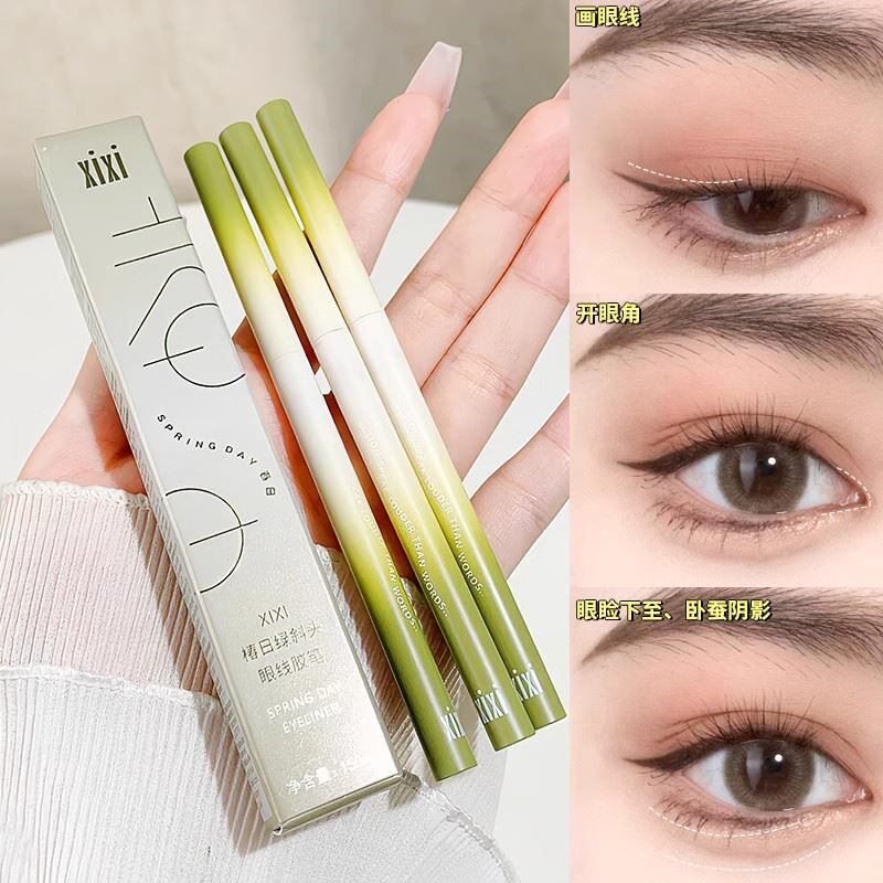 新款眼线胶笔防水持久不晕染棕色刀锋斜头初学者椿日绿女正品官方