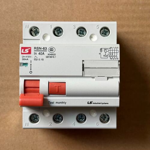 可维修LS产电漏电断路器RSN-63 3P+N 40A 30m议价
