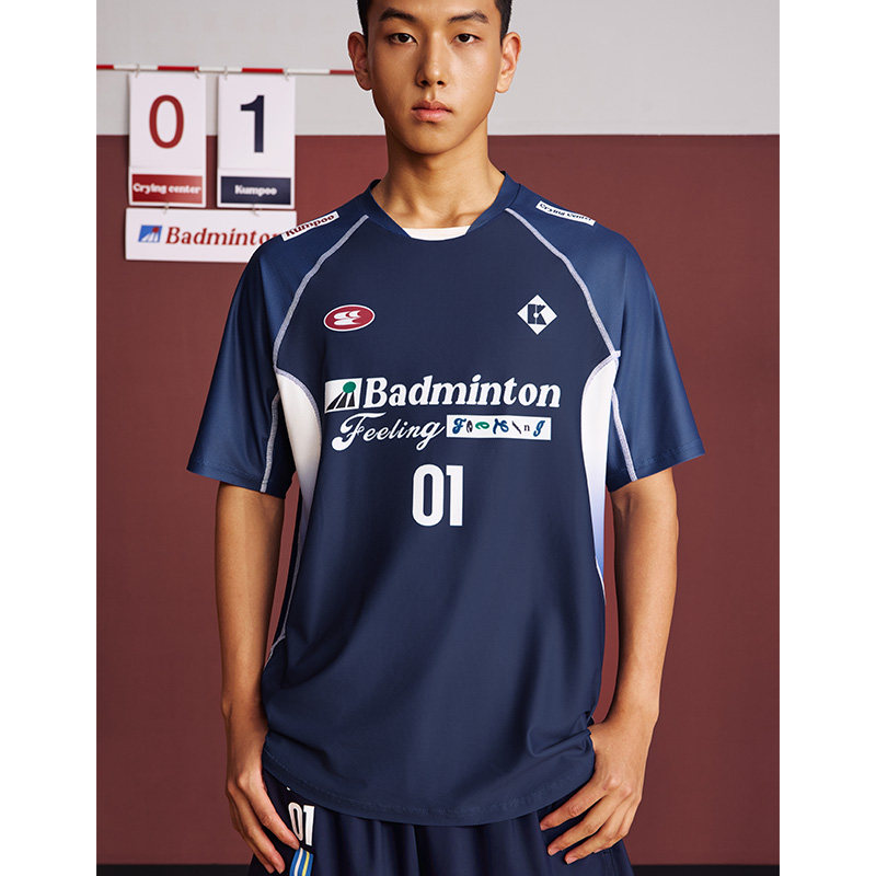 薰风哭喊中心联名新款羽毛球服运动速干短袖中性男女官方正品熏风