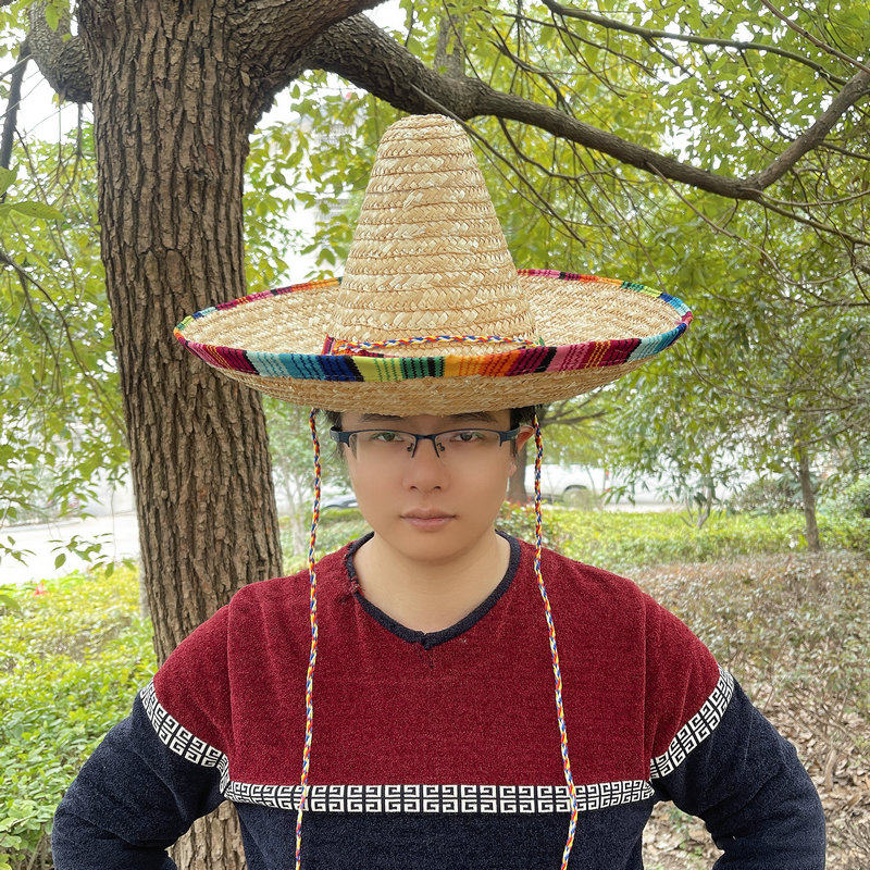 聚会万圣节成人墨西哥名族风帽子儿童表演舞蹈道具草帽派对大檐帽