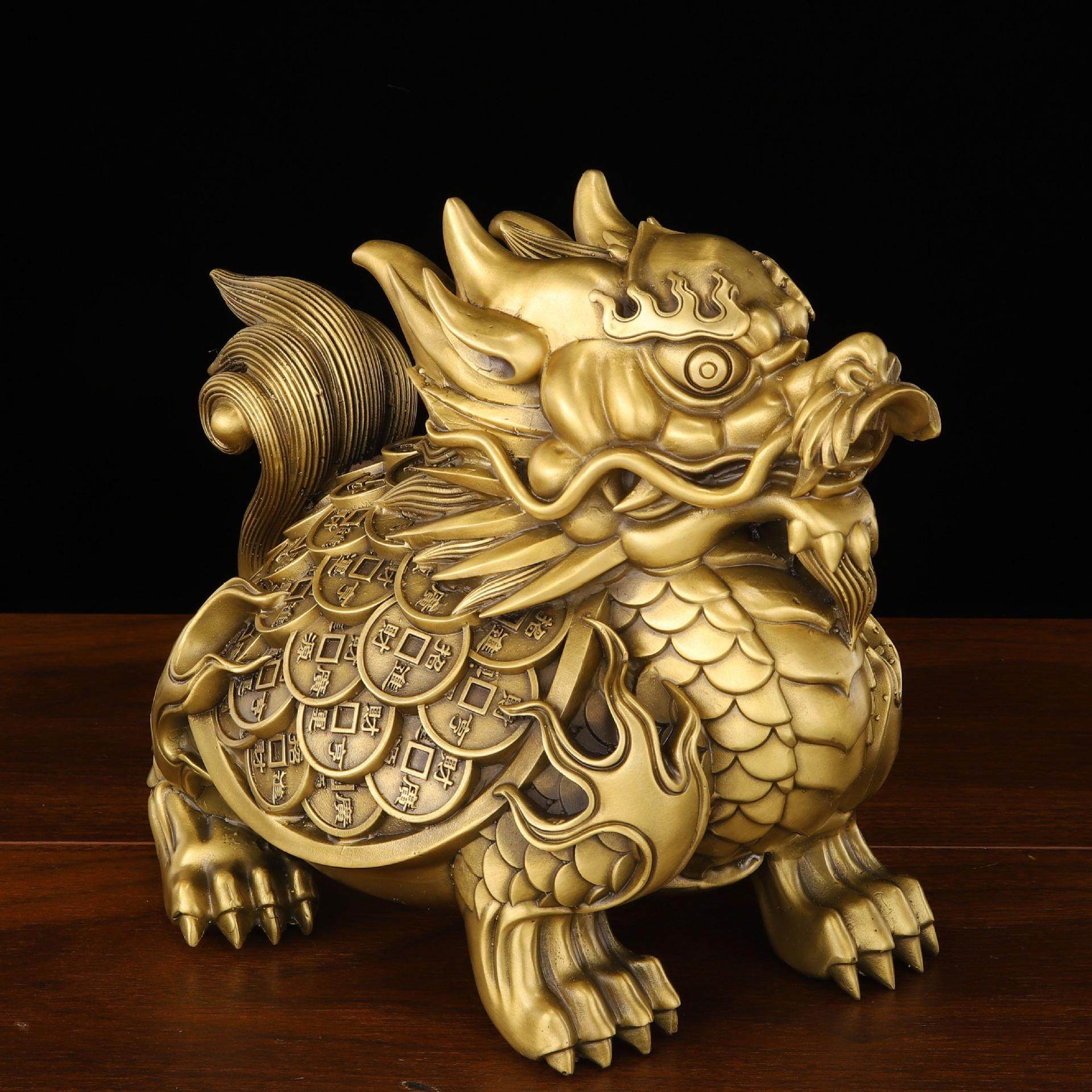 定制纯黄铜摆件神兽龙龟摆件富甲龙龟动物家居办公室避水金属,家居饰品,国学摆件,淘宝优惠券,粉丝福利购,淘宝优惠卷